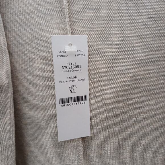 White House Black Market NWT Hooded Open Front Cardigan Warm Neutral Size XL - Picture 5 of 10